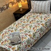 Single Bed Sheet Pair (Set) Pure Cotton-Design-4524